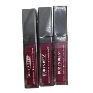 3 Burt's Bees Liquid Lipstick - 823 Rhubarb Rapids 100% Natural SEALED